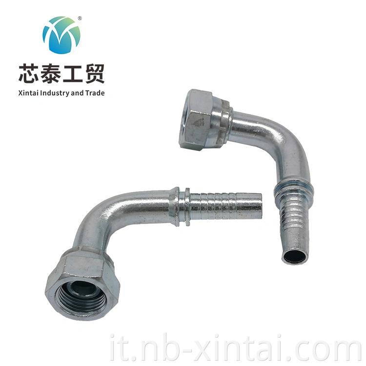 China Factory Carbon Steel Head Metric a 90 gradi Raccordi idraulici per il tubo Fine 20191T